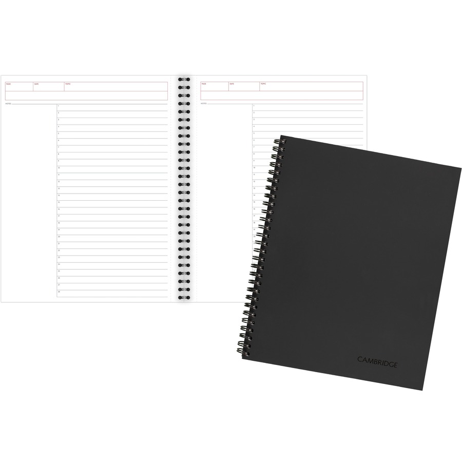 Five Star Notebook - 5 Subject(s) - 200 Sheets - Wire Bound - College Ruled  - 3 Hole(s) - Letter - 8 1/2 x 11 - Black Cover - Bleed Resistant, Pocket