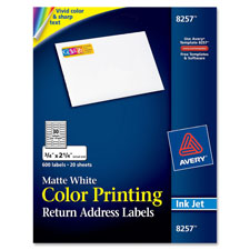 Color Inkjet Labels,Matte,Rectangle,1-