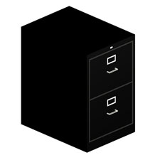 2-Drawer Legal File, Vertical, 18-1/4