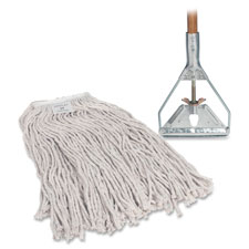 GJO 54201 Genuine Joe Cotton Wet Mop w/Handle GJO54201