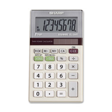 Sharp EL244TB 8-Digit Pocket Calculator, Dual Power, 2-1/2'' x 4'' x 1/2'', PM/GY