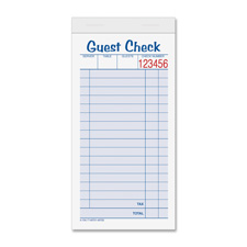 Tops 45702 Guest Check Books, 2 Part, 3-3/8'' x 5-1/2'', 10 Bk/PK