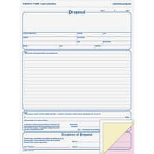 Tops 3850 Triplicate Proposals, 8-1/2'' x 11'', 3-Part, 50 Sets/PK, White, TOP3850, TOP 3850