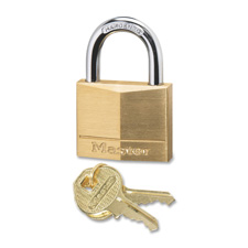 Master Lock 140-D Solid Padlock, Corrosion Protection, Brass