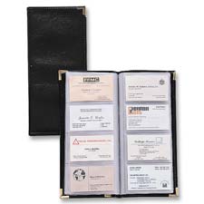 SPR01732 Sparco Products Business Card File, Vinyl-covered, 96-Card Cap, BlackFILE,CARD,BUSN,DLX,BK