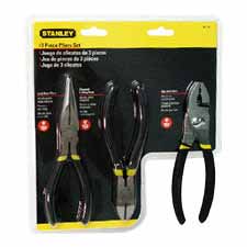 BOS84114 Stanley Bostitch Pliers Tool Set, Bonded Grip, 3-Piece, BlackSET,PLIER,3-PC