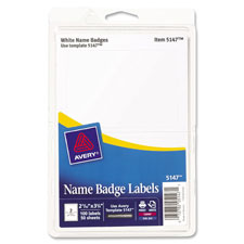 AVE 5147 Avery White Print or Write Name Badge Labels  AVE5147