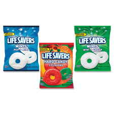 Marjack 08503 Lifesavers, Pep-O-Mint, 6.25 oz. Bag, 12/PK