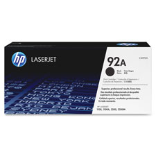 Hewlett Packard C4092A Toner Cartridge, 2500 Page Yield, Black, HEWC4092A, HEW C4092A