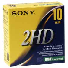 SON 10MFD2HDLF Sony IBM Formatted High Density 3-1/2