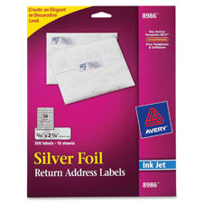Ink Jet Silver Foil Labels, Mail, 3/4