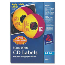 Labels, AVE 8942 Avery Clear CD/DVD Inkjet Labels AVE8942