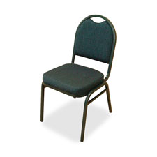Lorell 62513 Stack Chairs, 18'' x 22'' x 35-1/2'', 4/CT, BY Fabric, CCL Frame