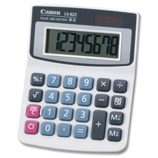 CNM LS82Z Canon 8-Digit Solar/Battery Handheld Calculator CNMLS82Z
