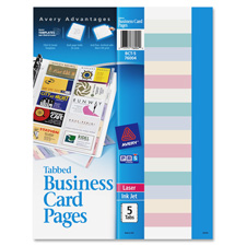 Avery 76004 Nonstick Business Card Pages, 100 Card Cap, 8-1/2'' x 11'', Clear, AVE76004, AVE 76004