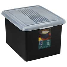 Simplifile Letter/Legal Tote,W/Snap On Lid,14-1/2"x18"x11"BK