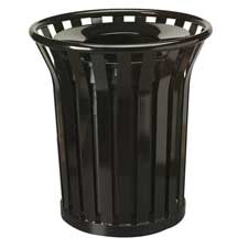 RCP MT32PLBK Rubbermaid Americana Steel Waste Receptacle RCPMT32PLBK