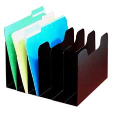 BDY5604 Buddy Products Vertical Desktop Orgnzr,6 Sections,11-3/4"x10-3/4"x7-1/4",BKORGANIZER,VERT,6 SECTION,BK