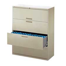 HON694LBP HON Company 4-Drawer File,w/ Binder Storage,42"x19-1/4"x53-1/4",BlackFILE,4 DRAWER,W/FXDSHELF