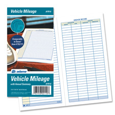 ABFAFR10 Adams Business Forms Vehicle Mileage Log Book, 32 Pages, 3-1/4"x6-1/4", WhiteBOOK,LOG,VEHICLE,MILEAGE