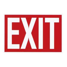 AVT83642 Advantus Corp. Exit Sign, Punched for Hanging, 12"x8", White/RedSIGN,"EXIT"