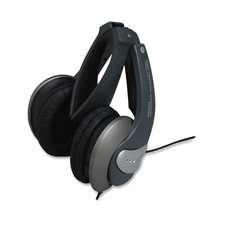 Audio Headset,Foldable,Noise Canceling,5' Cord,Gray/Silver