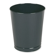 RCP WB26BK Rubbermaid Fire-Safe Rnd Steel Wastebasket RCPWB26BK