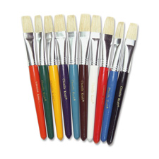 CKC 5184 Chenille Kraft Colored Handle Flat Bristle Brushes CKC5184