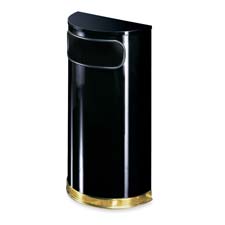 RCP SO810PLBK Rubbermaid Half-Rnd Indoor Waste Receptacle RCPSO810PLBK