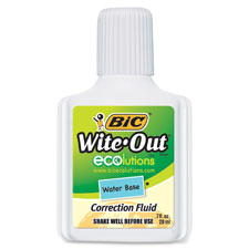 BIC WOFWB12WE Bic Wite-Out Brand Water-Based Correction Fluid BICWOFWB12WE