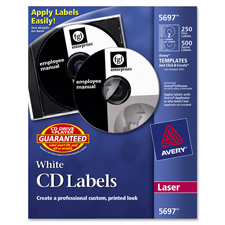 Labels, AVE 5697 Avery Customize CD/DVD Labels AVE5697