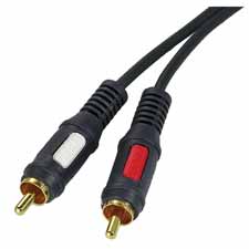 ARE185446 Arista Enterprises, Inc. Stereo Cables, RCA to RCA, Knurled RCA Plugs on Ends, 12'CABLE,STEREO,RCA ,GD PL,12'