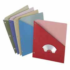 ESS03960 Esselte Corporation Folder,w/Slash Pocket, Letter, 3-Hole Punch, 25/PK, AssortedPCKT,FILE,SLASH,RCYLD,3HOLE