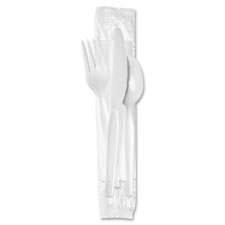 Utensil Kit, With Fork/Spoon/Knife/Napkin, 250/CT, White
