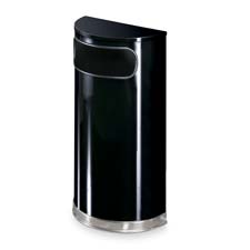 RCP SO820PLBK Rubbermaid Black/Chrome Half Rnd Receptacle RCPSO820PLBK