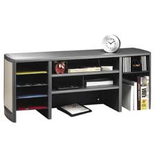 BDY11204 Buddy Products Desktop Organizer,4 Adjust. Shelves,47"x12-1/2"x18-1/2",BKORGANIZER,DSKTP,ADJ,47"W,BK
