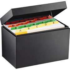 MMF 263835BLA Card File, Hinged Lids, 3'' x 5'', Black