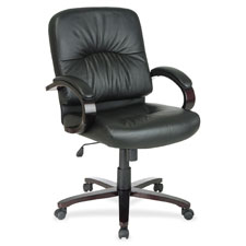 Managerial Chair,w/Wood Base/Arms,26-1/2