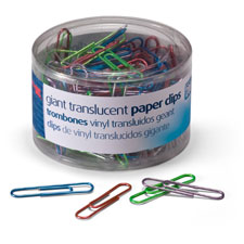 OIC 97212 Officemate Translucent Vinyl Paper Clips OIC97212