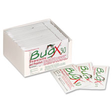 Unimed Midwest CT3X010640 Bug X Insect Repellent Towelettes, 5'' x 8'', 25/BX