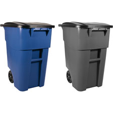 RCP 9W2700GRAY Rubbermaid BRUTE Rollout Container w/ Lid RCP9W2700GRAY
