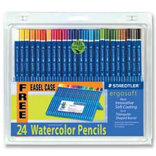 STD 156SB24CS Staedtler Ergosoft Watercolor Pencil Sets STD156SB24CS