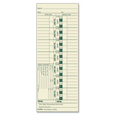 TOP 1252 Tops Manila Stock Weekly Time Cards TOP1252