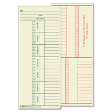 TOP 1260 Tops 2-Sided Weekly Time Cards TOP1260