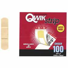 AGPQWK2018 ASO Corporation Adhesive Bandages, Sheer, 3/4"x3", 100/BXBANDAGES,STRIP,SHEER,3/4X3