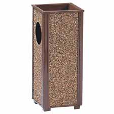 Rubbermaid Commercial Products R41201PL Sand Urn Litter Receptacle, 2-1/2 Gallon, 10''Sqx24''H, Brown