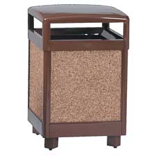 Rubbermaid Commercial Products R38HT201PL Litter Receptacle, 38 Gallon, 26'' Sq.x40''H, Brown