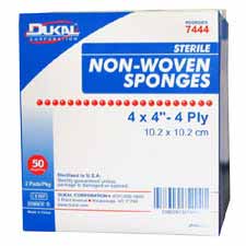 Nonwoven Sponges, Sterile, 4-Ply, 4
