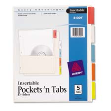AVE 81009 Avery Insertable 5-Tab Dividers AVE81009