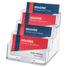 DEF 70841 Deflect-O 4-Pocket Desktop Business Card Holder DEF70841